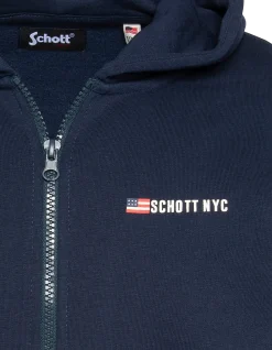 Sweatshirt à capuche zippé bleu marine enfant - MARINE