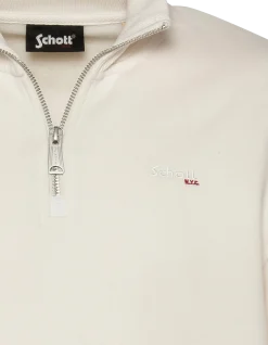 Sweatshirt col camionneur blanc cassé en molleton épais - BLANC CASSÉ