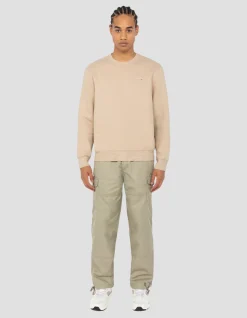 Sweatshirt col rond beige clair en molleton épais - BEIGE CLAIR