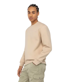 Sweatshirt col rond beige clair en molleton épais - BEIGE CLAIR
