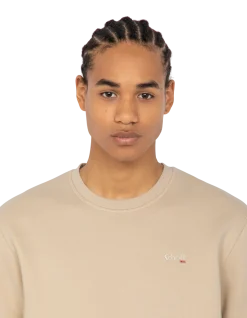 Sweatshirt col rond beige clair en molleton épais - BEIGE CLAIR