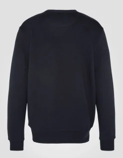 Sweatshirt col rond bleu marine en molleton épais - MARINE