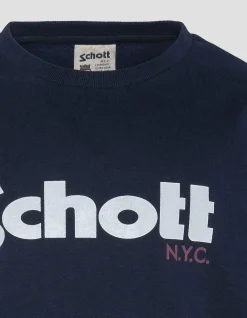 Sweatshirt col rond bleu marine enfant - MARINE