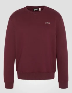 Sweatshirt col rond bordeaux en molleton épais - BORDEAUX