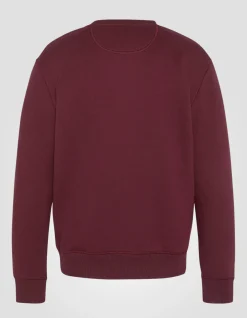 Sweatshirt col rond bordeaux en molleton épais - BORDEAUX