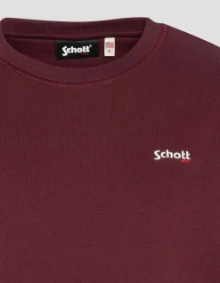 Sweatshirt col rond bordeaux en molleton épais - BORDEAUX
