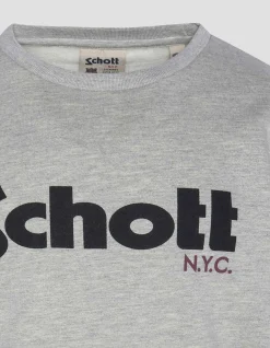 Sweatshirt col rond gris chiné enfant - GRIS CHINÉ