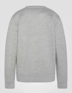 Sweatshirt col rond gris chiné enfant - GRIS CHINÉ