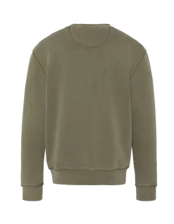 Sweatshirt col rond kaki, effet délavé - KAKI