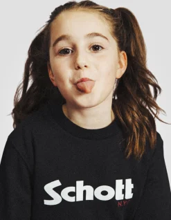 Sweatshirt col rond noir enfant - NOIR