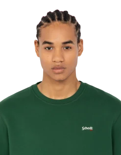 Sweatshirt col rond vert en molleton épais - VERT