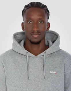 Sweatshirt gris chiné à capuche en molleton épais - GRIS CHINÉ