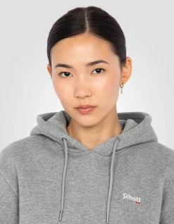 Sweatshirt gris chiné à capuche en molleton épais - GRIS CHINÉ