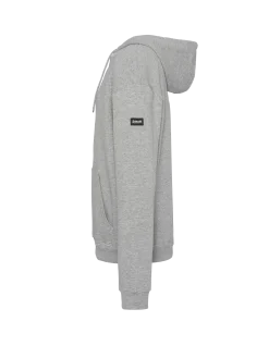 Sweatshirt gris chiné uni à capuche - GRIS CHINÉ