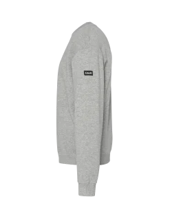 Sweatshirt gris chiné uni col rond - GRIS CHINÉ