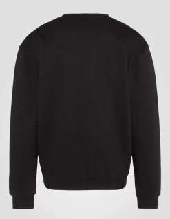 Sweatshirt noir à col rond - NOIR