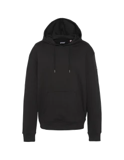 Sweatshirt noir uni à capuche - NOIR