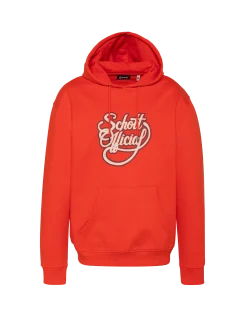 Sweatshirt orange à capuche imprimé Schott Official - ORANGE