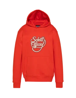 Sweatshirt orange à capuche imprimé Schott Official enfant - ORANGE