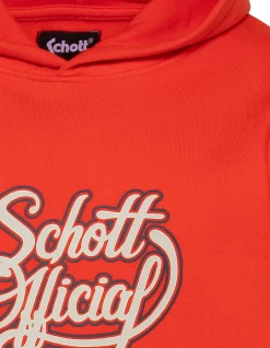 Sweatshirt orange à capuche imprimé Schott Official enfant - ORANGE