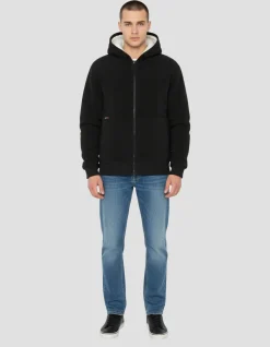 Sweatshirt polaire zippé noir à capuche - NOIR