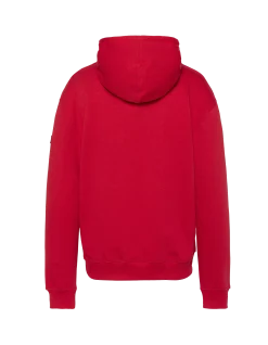 Sweatshirt rouge uni à capuche - ROUGE
