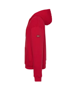 Sweatshirt rouge uni à capuche - ROUGE