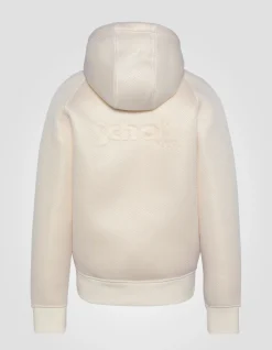 Sweatshirt zippé blanc à capuche - BLANC