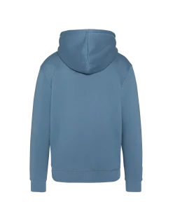 Sweatshirt zippé bleu acier à capuche en molleton épais, grande taille - BLEU ACIER