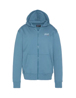 Sweatshirt zippé bleu jean à capuche enfant - BLEU JEAN
