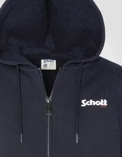 Sweatshirt zippé bleu marine à capuche, grande taille - MARINE
