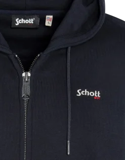 Sweatshirt zippé bleu marine à capuche en molleton épais, grande taille - MARINE