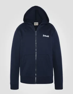 Sweatshirt zippé bleu marine enfant - MARINE