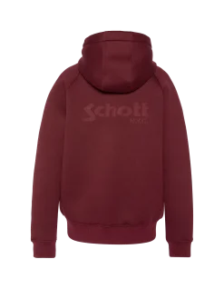 Sweatshirt zippé bordeaux à capuche en Triplux - BORDEAUX