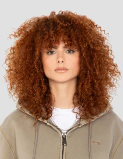 Sweatshirt zippé à capuche taupe, effet délavé - TAUPE