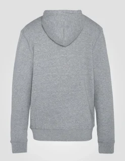 Sweatshirt zippé gris chiné à capuche - GRIS CHINÉ