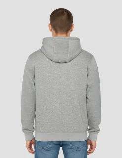 Sweatshirt zippé gris chiné à capuche - GRIS CHINÉ