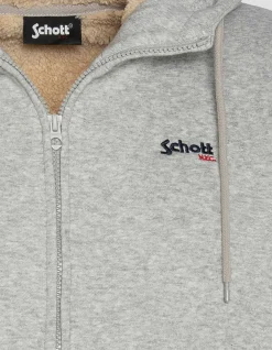 Sweatshirt zippé gris chiné à capuche - GRIS CHINÉ