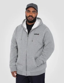 Sweatshirt zippé gris chiné à capuche, grande taille - GRIS CHINÉ