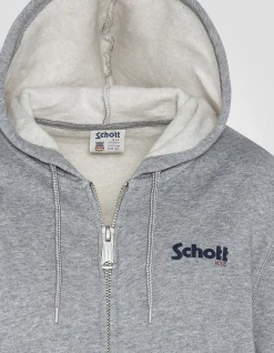 Sweatshirt zippé gris chiné à capuche, grande taille - GRIS CHINÉ