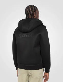 Sweatshirt zippé noir à capuche - NOIR