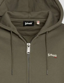Sweatshirt zippé sage kaki à capuche en molleton épais - SAGE KAKI