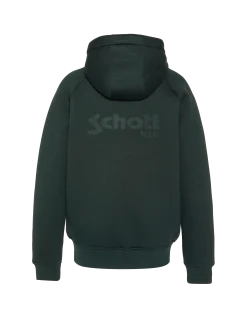 Sweatshirt zippé vert foncé à capuche en Triplux - VERT FONCÉ