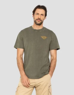 T-shirt army imprimé kaki, effet vintage - KAKI