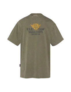 T-shirt army imprimé kaki, effet vintage - KAKI