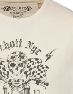 T-shirt biker blanc - BLANC CASSÉ