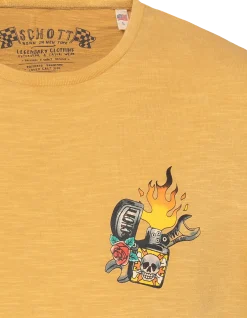 T-shirt biker jaune - JAUNE
