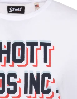 T-shirt blanc imprimé Schott Bros Inc. - BLANC
