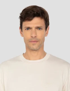 T-shirt blanc à manches longues - BLANC CASSÉ