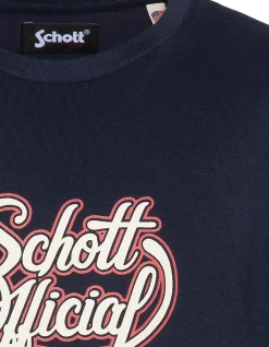 T-shirt bleu marine imprimé logo vintage - MARINE
